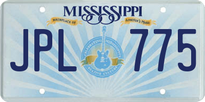MS license plate JPL775