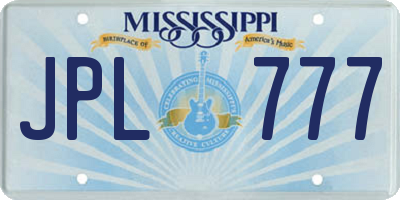 MS license plate JPL777