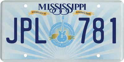 MS license plate JPL781