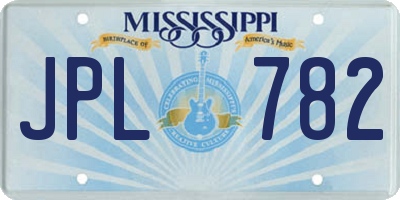 MS license plate JPL782