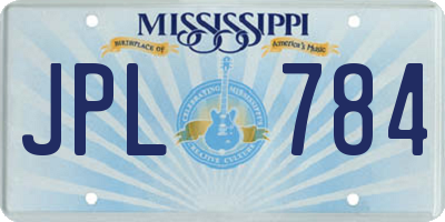 MS license plate JPL784