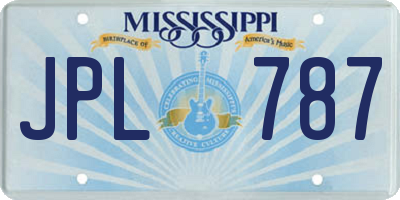 MS license plate JPL787