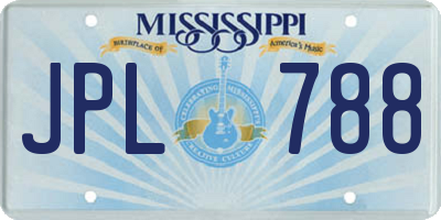 MS license plate JPL788