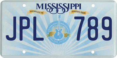 MS license plate JPL789