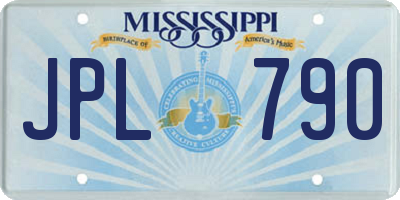 MS license plate JPL790