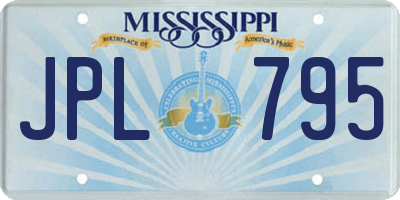 MS license plate JPL795