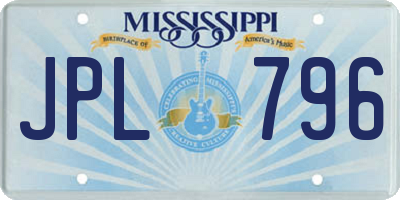 MS license plate JPL796