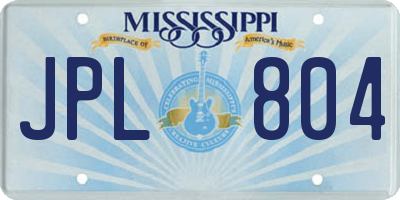 MS license plate JPL804