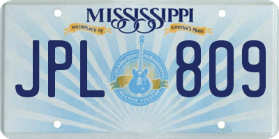 MS license plate JPL809