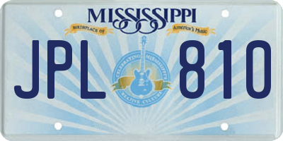 MS license plate JPL810