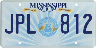 MS license plate JPL812
