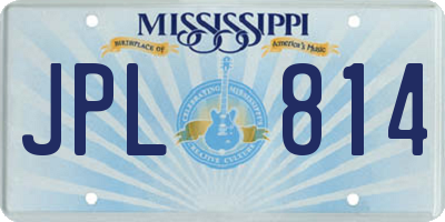 MS license plate JPL814