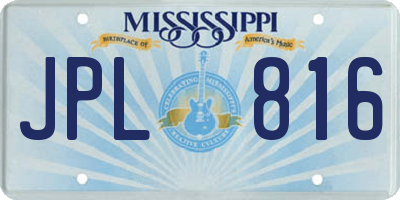MS license plate JPL816