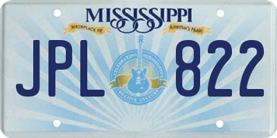 MS license plate JPL822