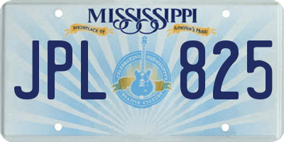 MS license plate JPL825