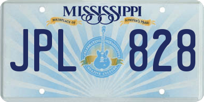 MS license plate JPL828