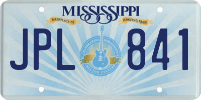 MS license plate JPL841