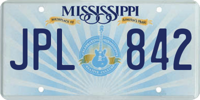 MS license plate JPL842