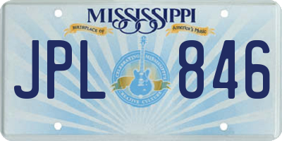 MS license plate JPL846