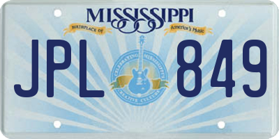 MS license plate JPL849