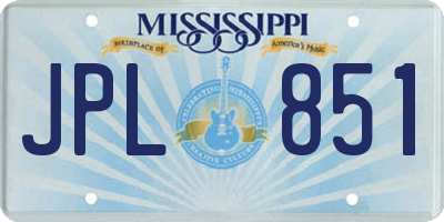 MS license plate JPL851