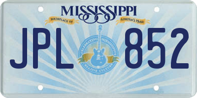 MS license plate JPL852