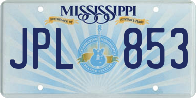 MS license plate JPL853