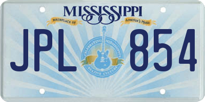 MS license plate JPL854