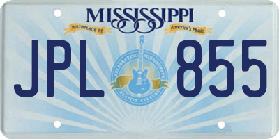 MS license plate JPL855