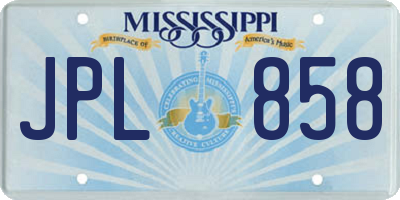 MS license plate JPL858