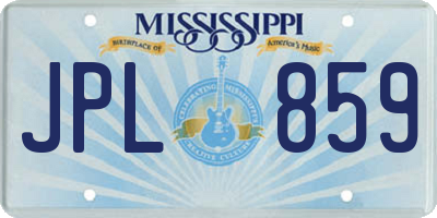 MS license plate JPL859