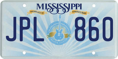 MS license plate JPL860