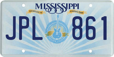 MS license plate JPL861
