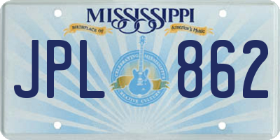 MS license plate JPL862