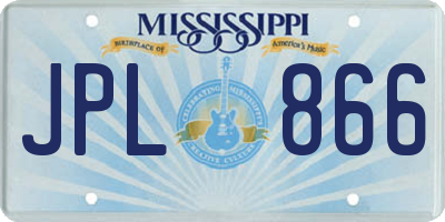 MS license plate JPL866
