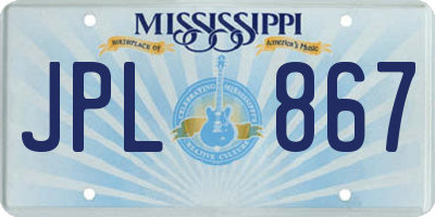 MS license plate JPL867