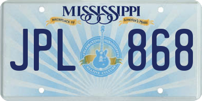 MS license plate JPL868