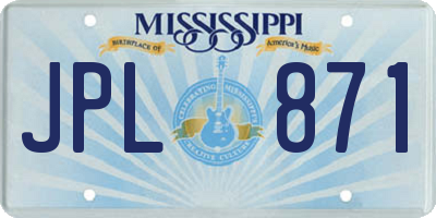 MS license plate JPL871