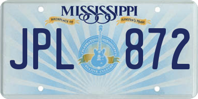 MS license plate JPL872