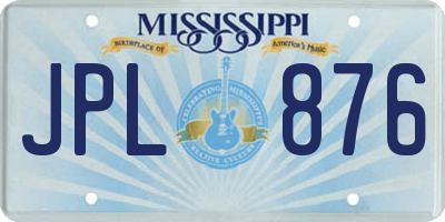 MS license plate JPL876