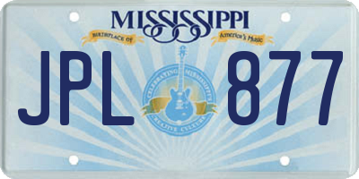 MS license plate JPL877