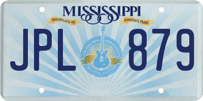 MS license plate JPL879