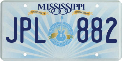 MS license plate JPL882