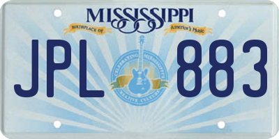 MS license plate JPL883