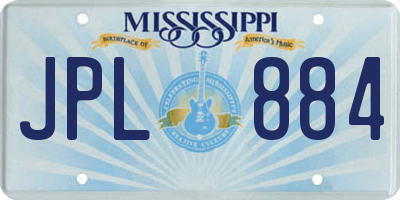MS license plate JPL884