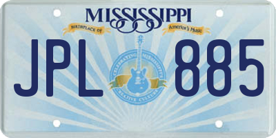 MS license plate JPL885