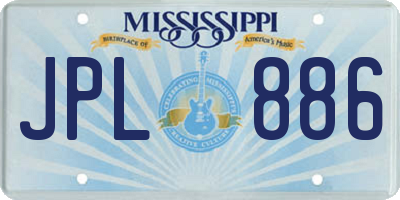 MS license plate JPL886