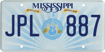 MS license plate JPL887