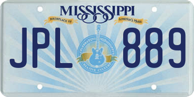 MS license plate JPL889