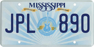 MS license plate JPL890